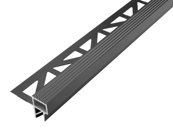 DURAL basisprofiel SQUARESTEP LED aluminium gepoedercoat zwart mat RAL 9011 11mm 250cm