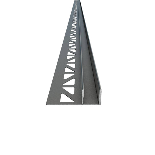 Wandprofil zur Glasaufnahme SHOWER-GK GLAS WALL Edelstahl (V2A/304) strukturbeschichtet betongrau RAL 0006500 19mm 220cm