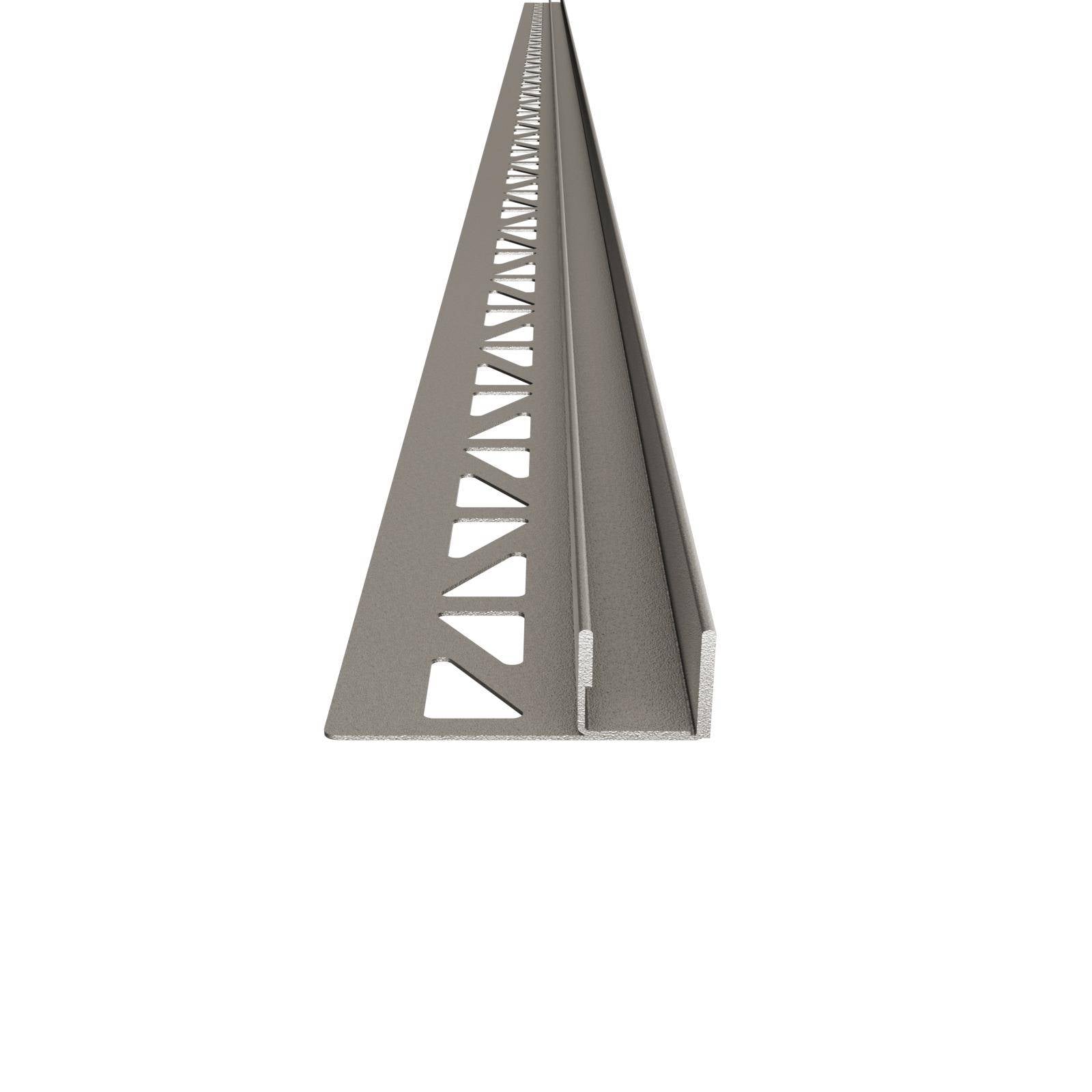 Wandprofil zur Glasaufnahme SHOWER-GK GLAS WALL Edelstahl (V2A/304) sand RAL 0808005 strukturbeschichtet 19mm 220cm