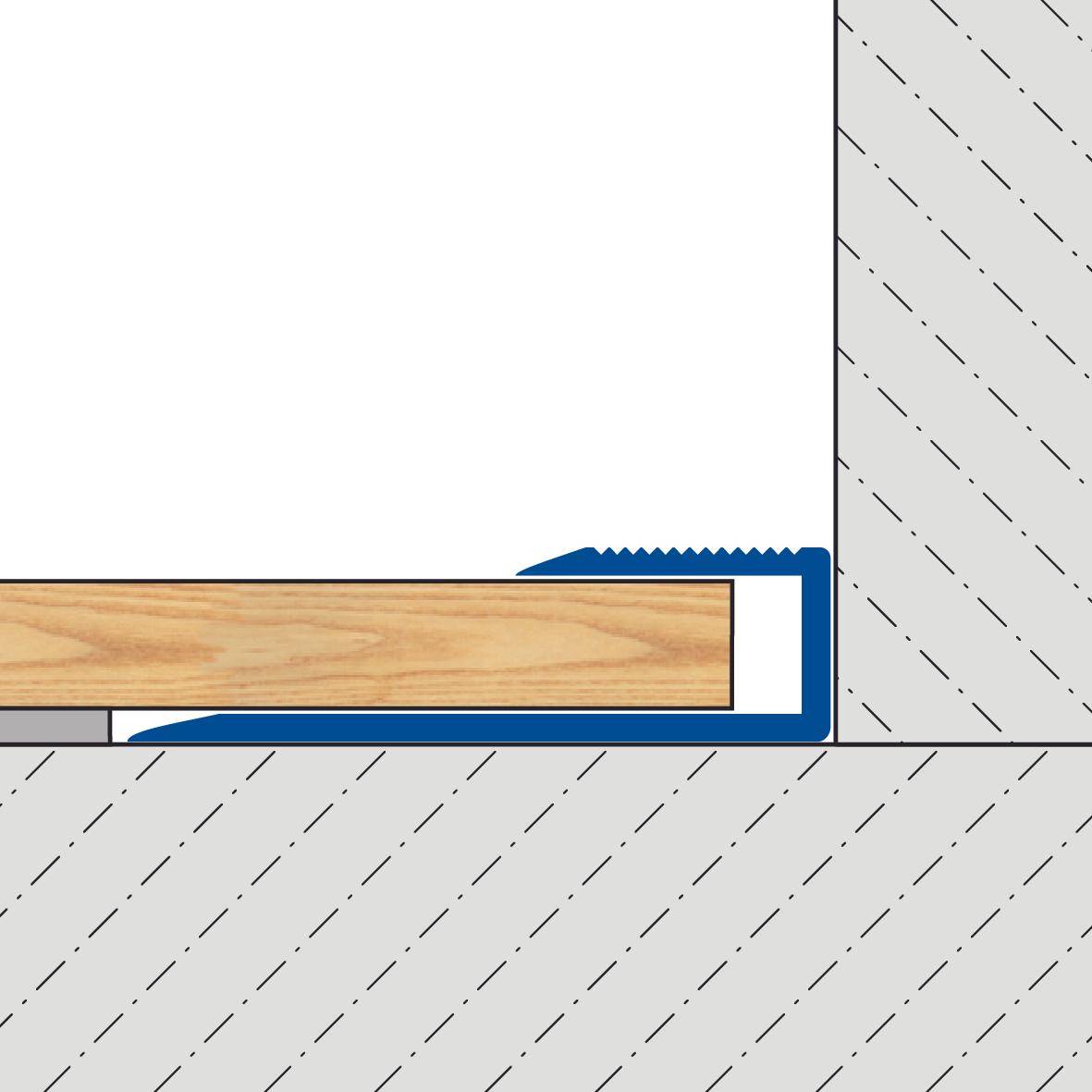 DURAL randprofiel ADAPT aluminium geanodiseerd titanium 14 mm 270 cm