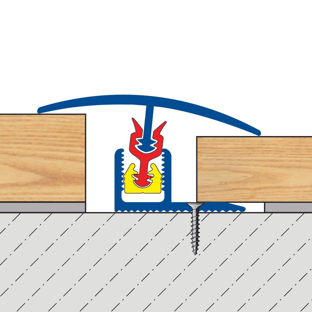 DURAL overgangsprofiel CLIPPER TRANSITION aluminium geanodiseerd titanium 45456mm 100cm