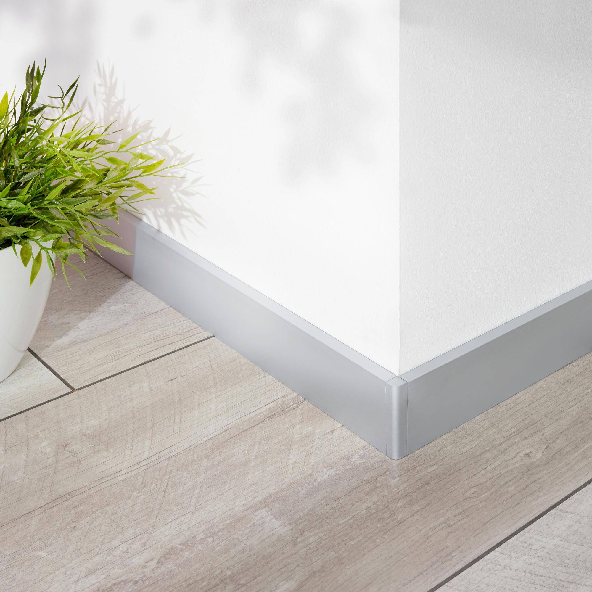 DURAL skirting board CONSTRUCT SQUARE aluminium anodised silver 250cm