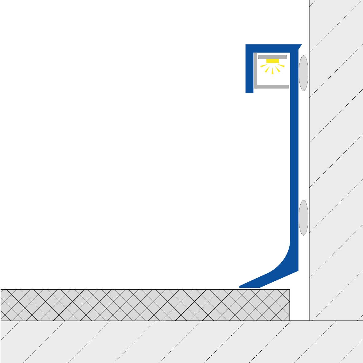 DURAL verlichte plint CONSTRUCT LED aluminium geanodiseerd titanium 60mm 250cm