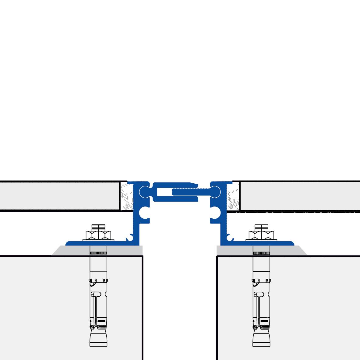 DURAL expansion and movement joint profile DURAFLEX GFS Aluminium 43mm 300cm