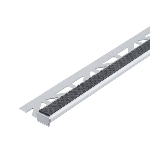 DURAL stair tread profile with insert 13 mm DIAMONDSTEP aluminium anodised neutral black 9mm 250cm