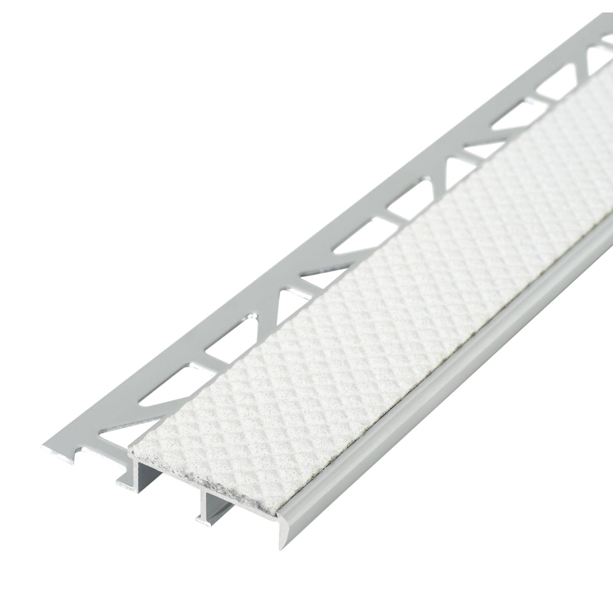 DURAL traptredeprofiel voor inzetstuk 37 mm DIAMONDSTEP aluminium geanodiseerd zilver 11mm 250cm