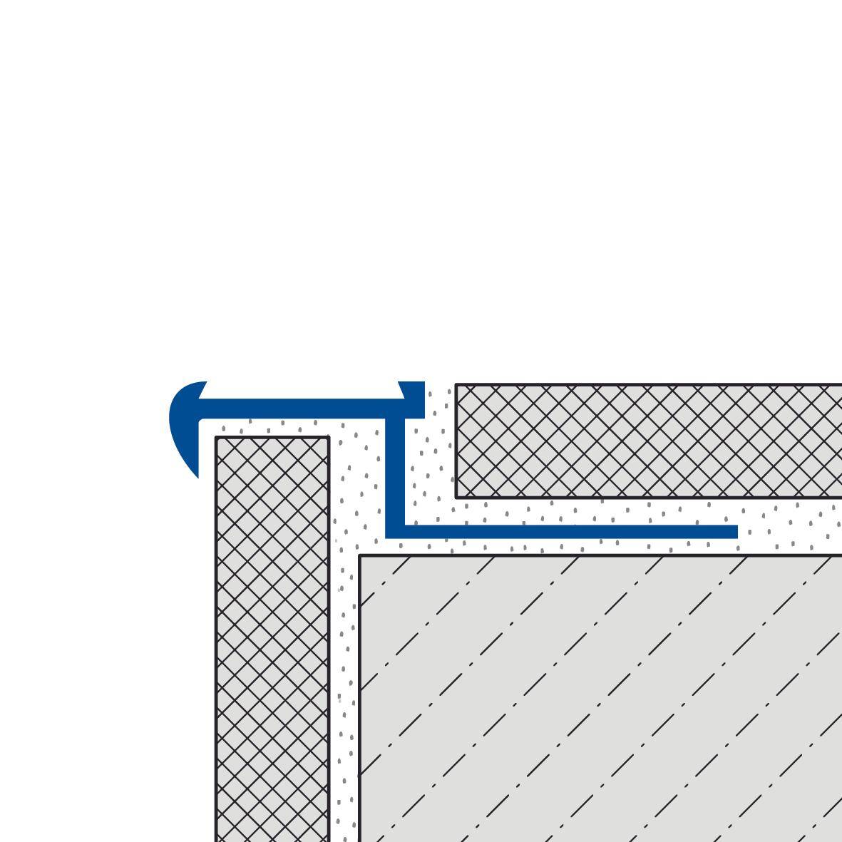 DURAL Treppenstufenprofil für Einlage 13 mm DIAMONDSTEP Aluminium eloxiert silber 11mm 250cm