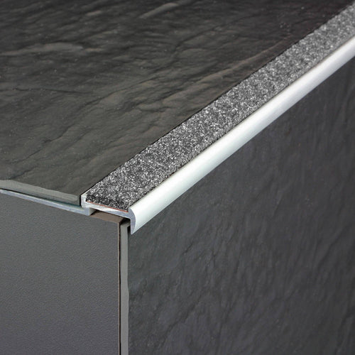 DURAL stair tread profile with insert 13 mm DIAMONDSTEP aluminium anodised anthracite 9 mm 250 cm