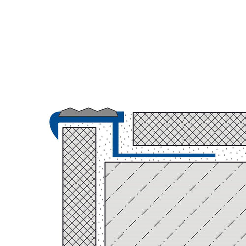 DURAL Treppenstufenprofil mit Einlage 13 mm DIAMONDSTEP Aluminium eloxiert neutral black 9mm 250cm