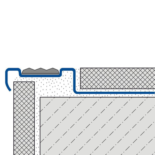 DURAL stair tread profile with insert 13 mm DIAMONDSTEP stainless steel (V2A/304) sand 11mm 250cm