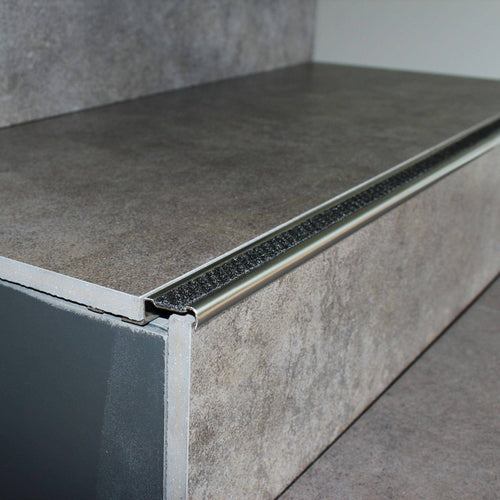 DURAL traptredeprofiel met inzetstuk 13 mm DIAMONDSTEP aluminium geanodiseerd neutraal zwart 9mm 250cm