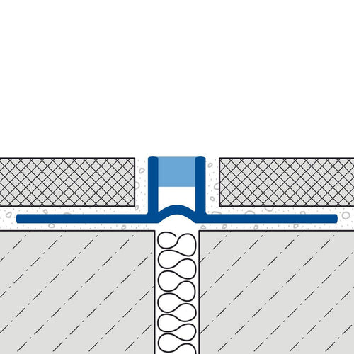 DURAL Dehn- und Bewegungsfugenprofil breite gelochte Schenkel DURAFLEX PVC PVC grau 15mm 250cm