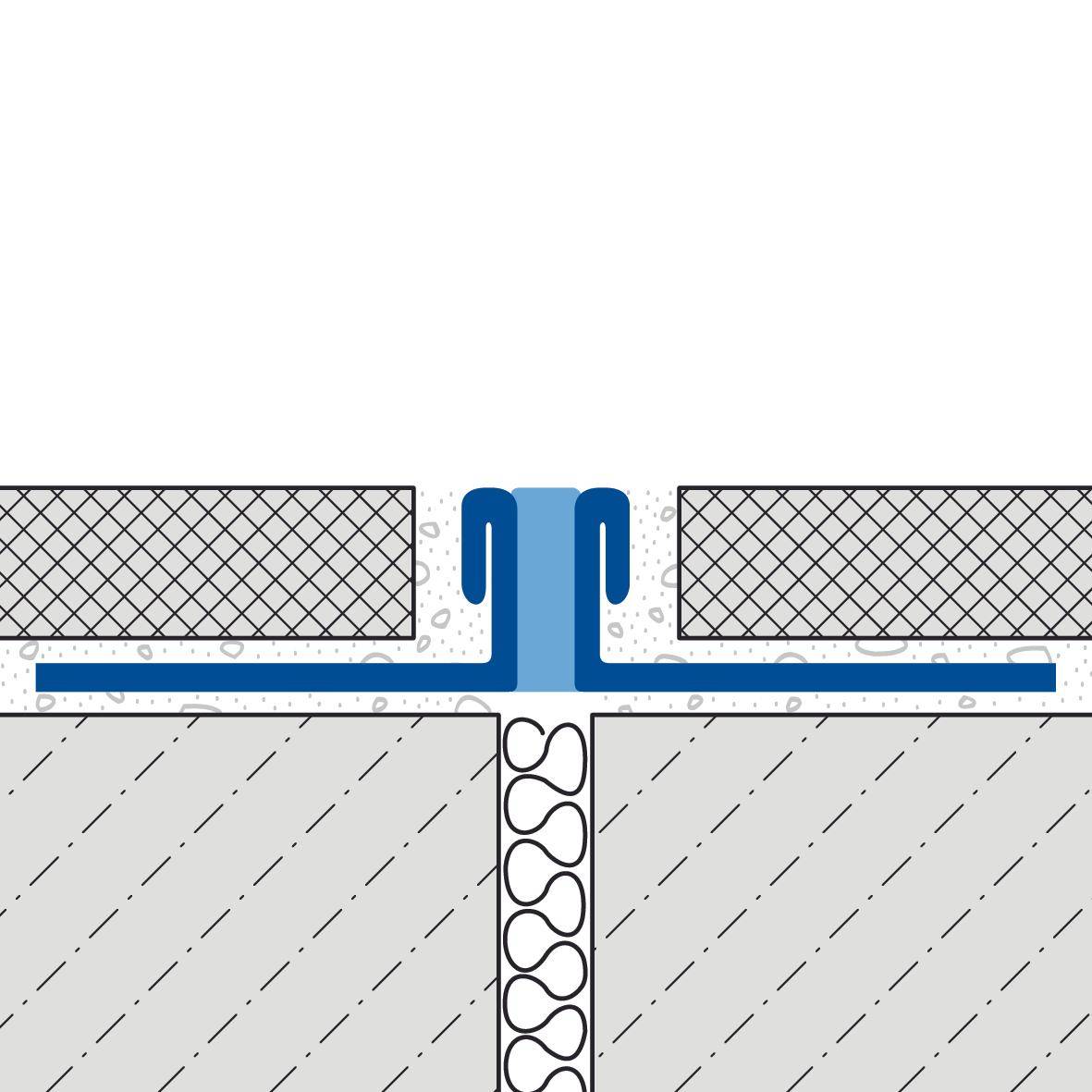 DURAL dilatatie- en bewegingsvoegprofiel DURAFLEX METALL RVS (V2A/304) grijs 8mm 250cm