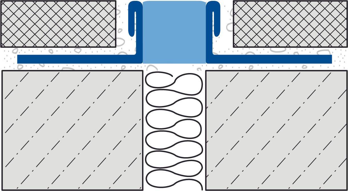 DURAL dilatatie- en bewegingsvoegprofiel DURAFLEX METALL RVS (V2A/304) grijs 20mm 250cm