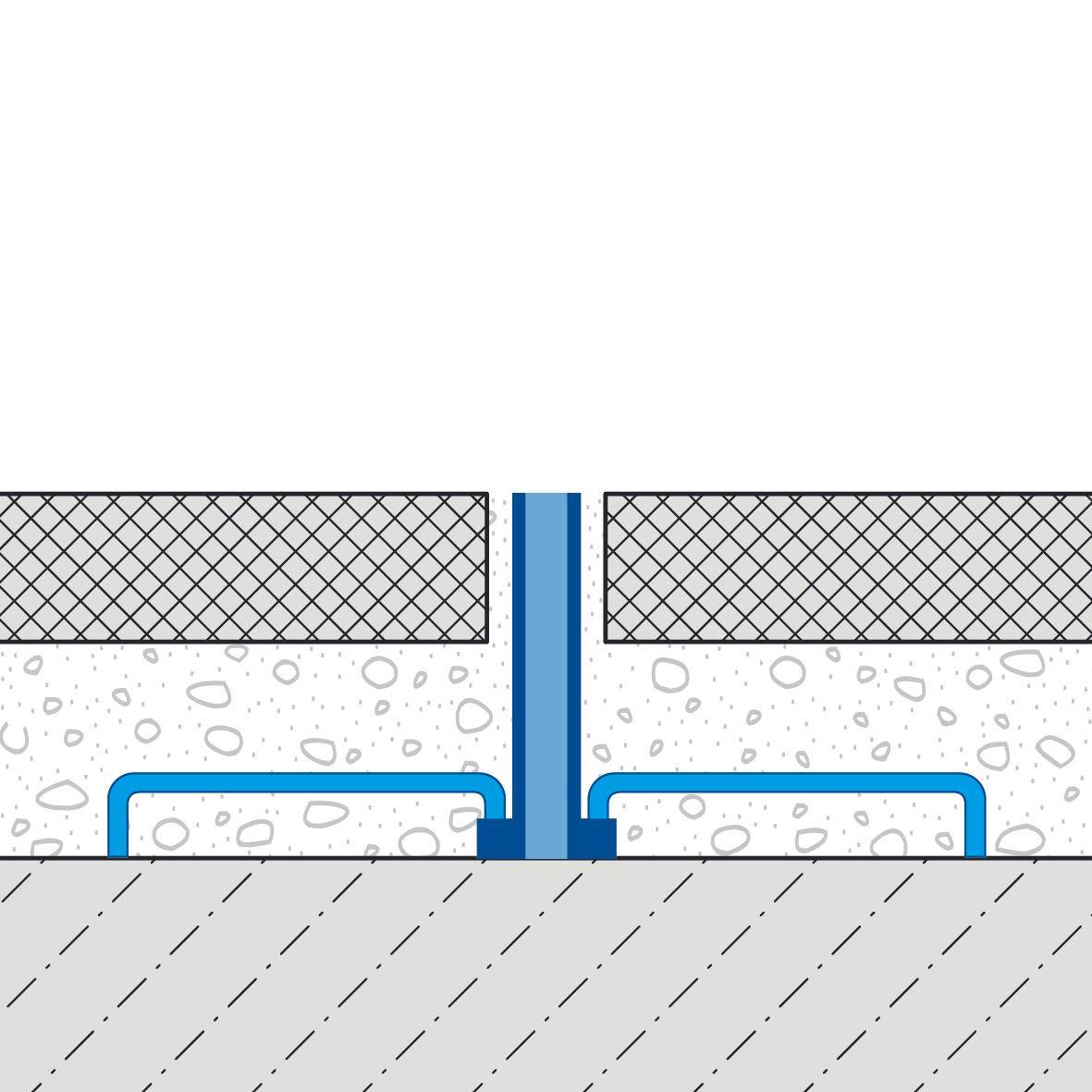 DURAL dilatatie- en bewegingsvoegprofiel DURAFLEX TL aluminium zwart 40mm 250cm