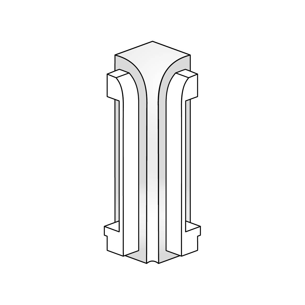 DURAL Innenecke DURASTEP DP Aluminium titan Feinschliff 13,5mm