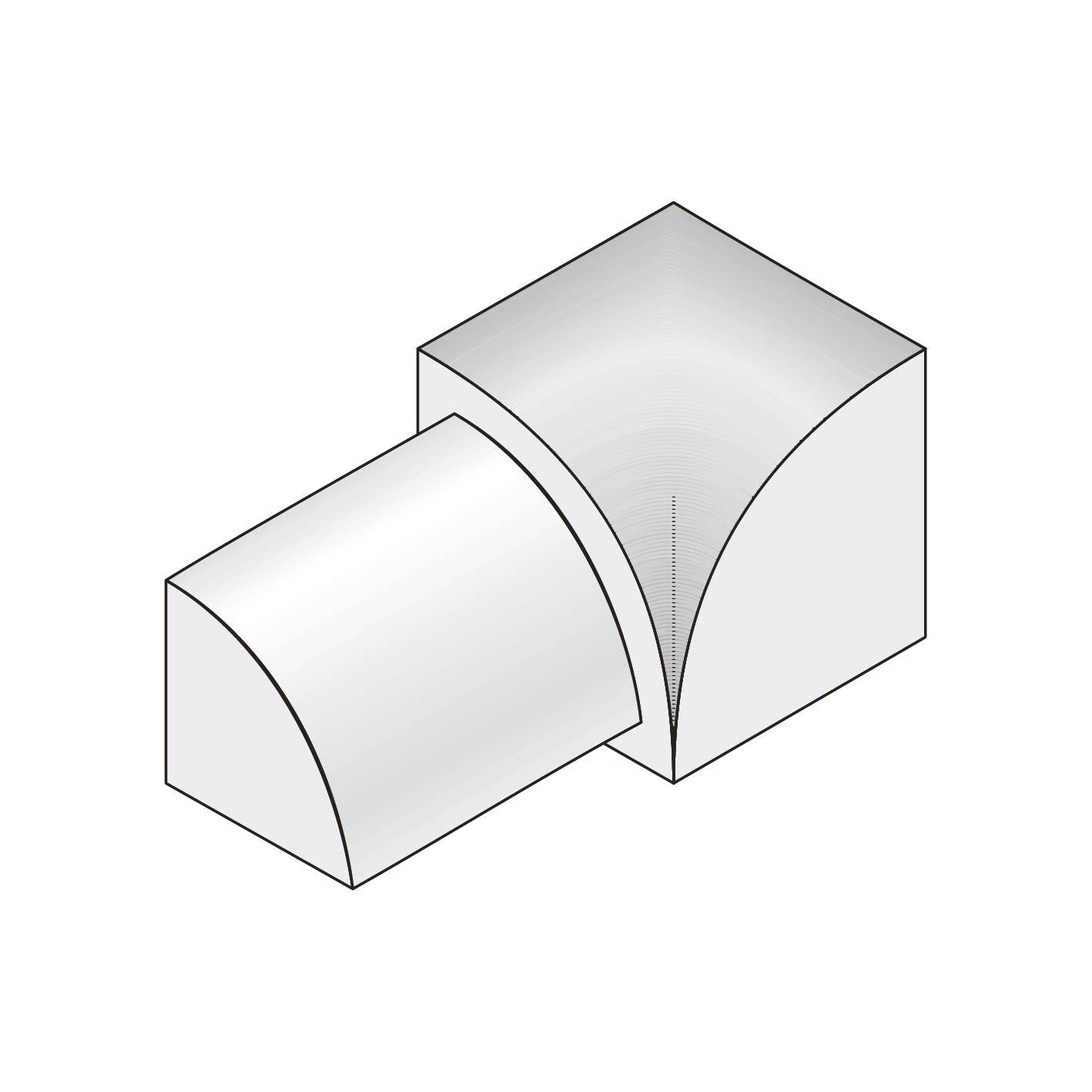 DURAL binnenhoek DURONDELL gegoten metaal geborsteld 12 mm