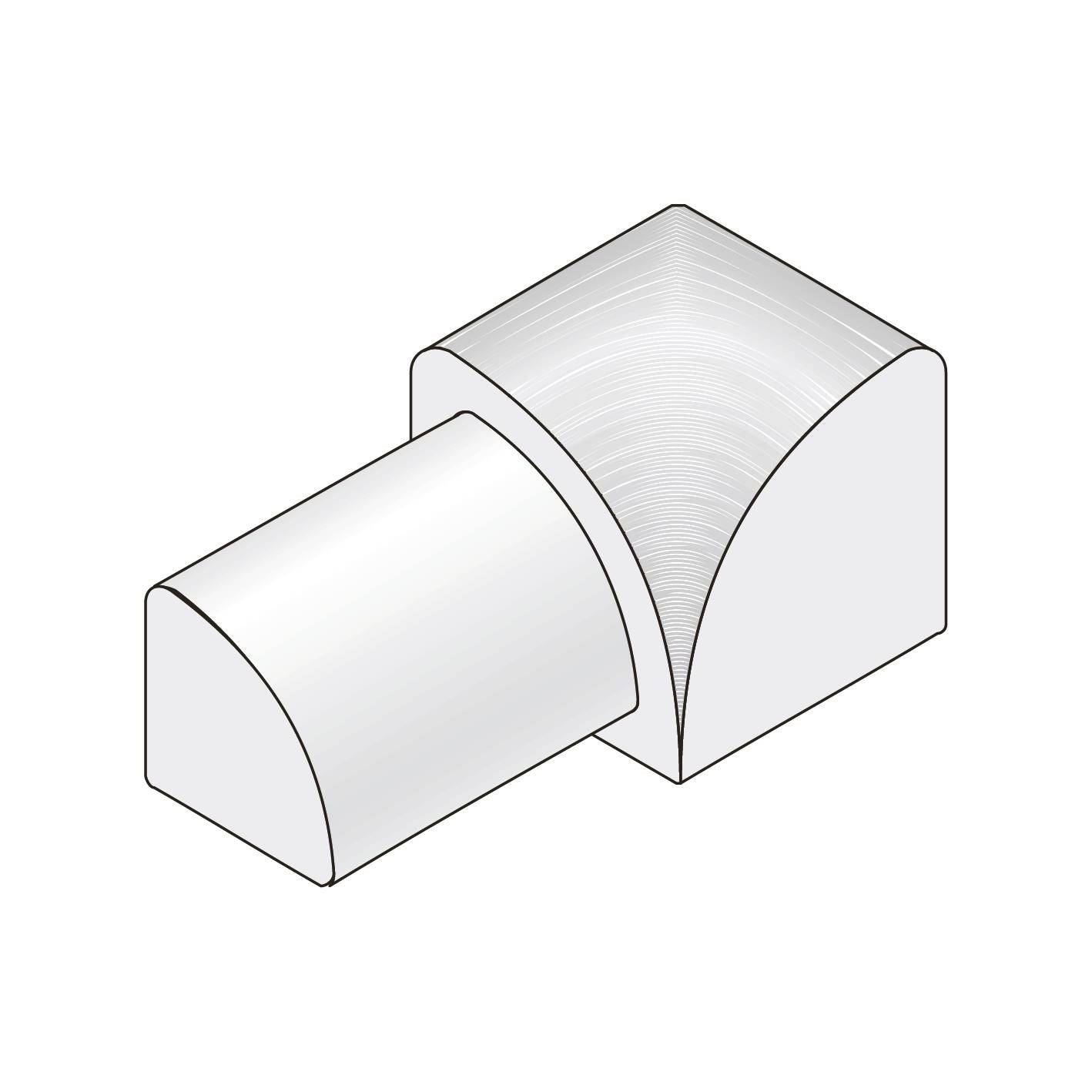 DURAL binnenhoek DURONDELL PVC zilvergrijs 8mm