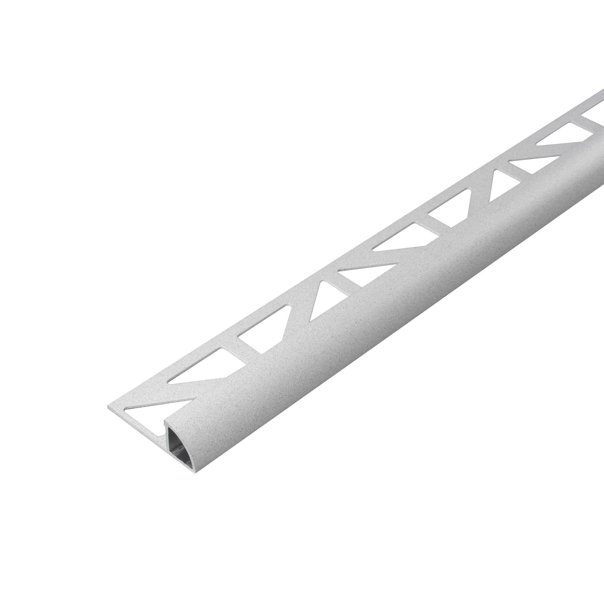 Viertelkreisprofil DURONDELL Aluminium pulverbeschichtet Salt and pepper weiß 10mm 250cm