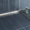 DURAL afschotwig links (zijde goot) SHOWER-GK RVS (V2A/304) geborsteld 10mm 98cm