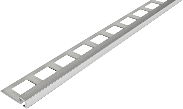 FLIESENEXPERT 24 square profile LARGO CANTO aluminium anodised silver 11mm 300cm