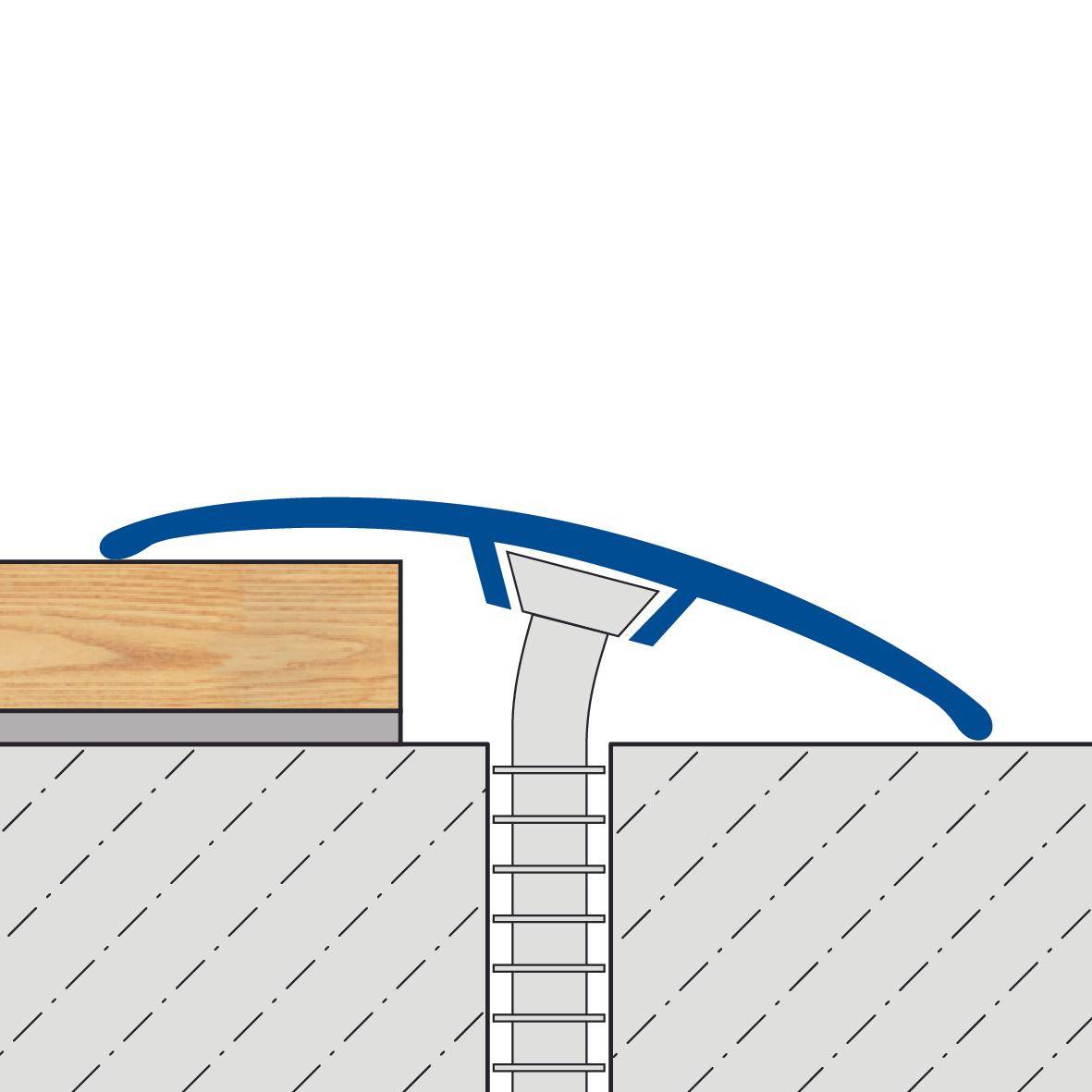 DURAL overgangsprofiel MULTIFLOOR TRANS. PVC zilver geanodiseerd 100cm