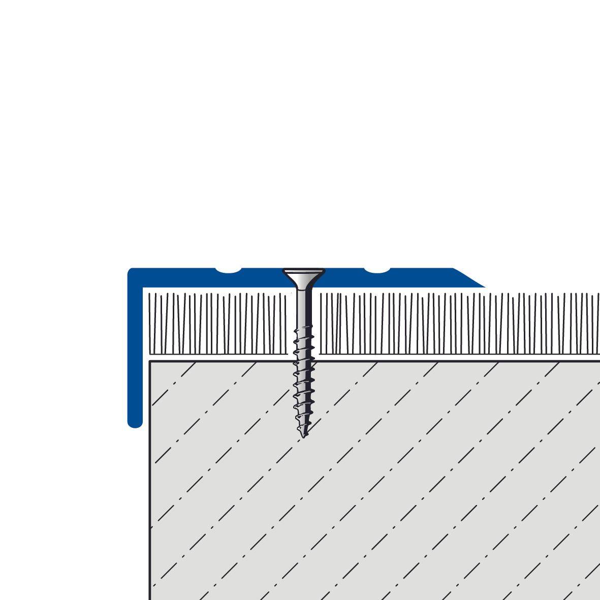 DURAL stair tread profile drilled PROTECT aluminium anodised titanium 10mm 270cm