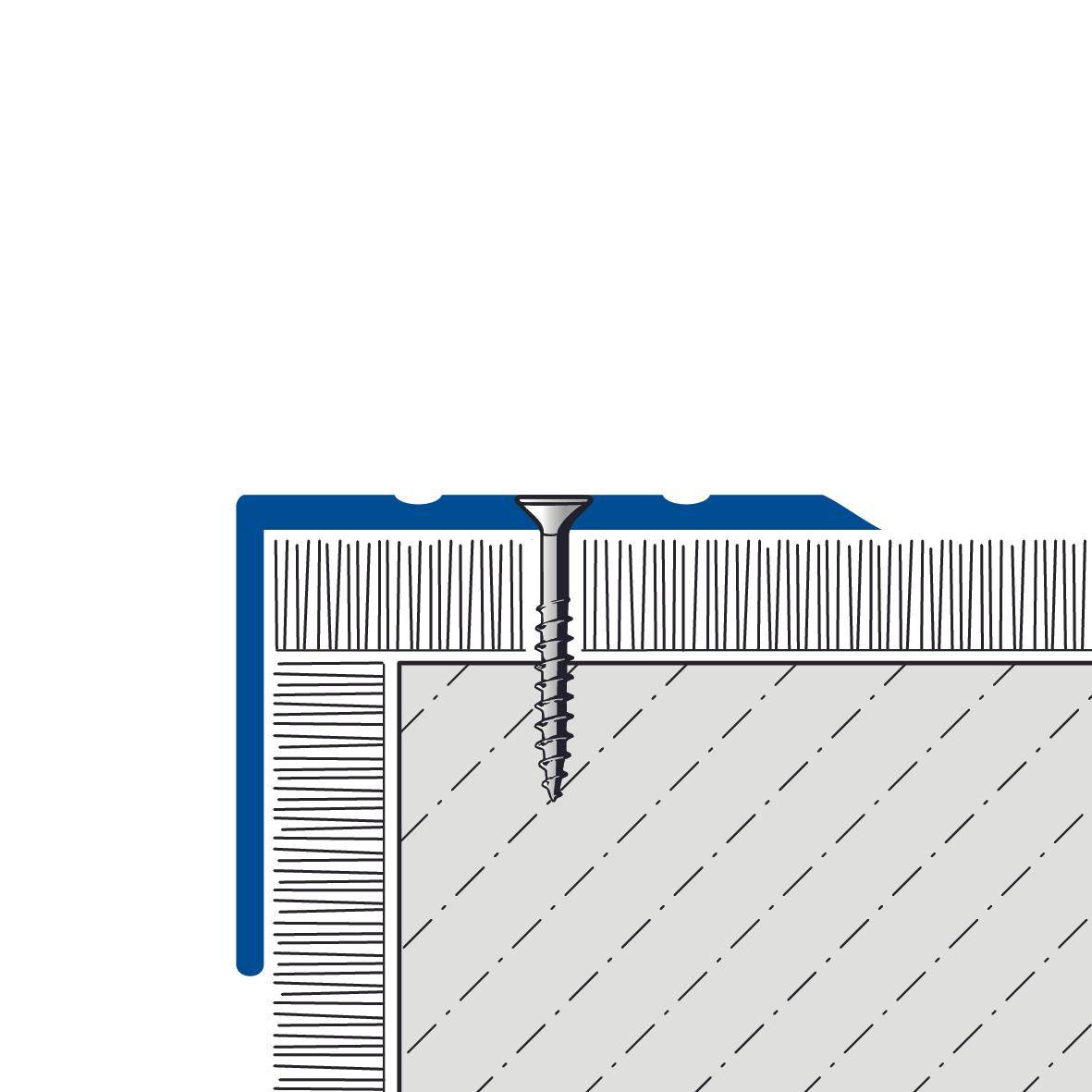 DURAL stair tread profile drilled PROTECT aluminium anodised silver 20mm 270cm