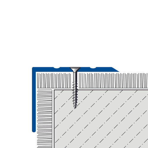 DURAL stair tread profile drilled PROTECT aluminium anodised silver 20mm 270cm