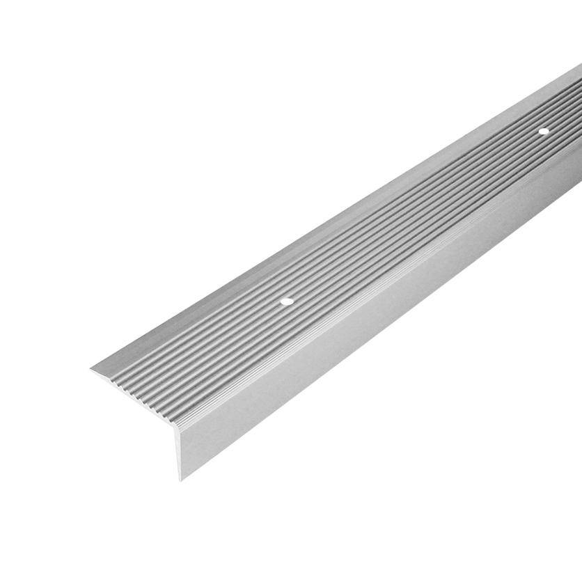 DURAL stair tread profile drilled PROTECT aluminium anodised silver 20mm 270cm