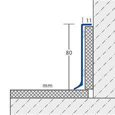 DURAL plint CONSTRUCT RENO aluminium geanodiseerd zilver 80mm 250cm