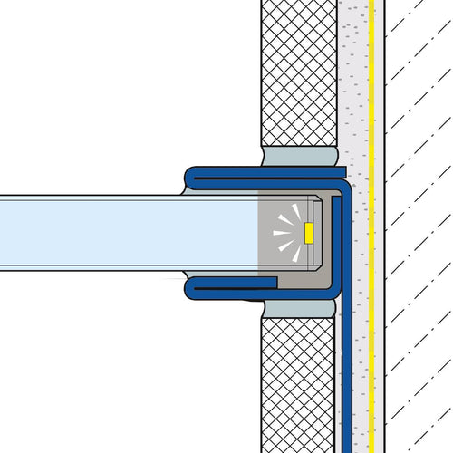 DURAL wandprofiel voor glashouder SHOWER-GK GLAS WALL RVS (V2A/304) zwart mat RAL 9011 structuur gecoat 19mm 220cm