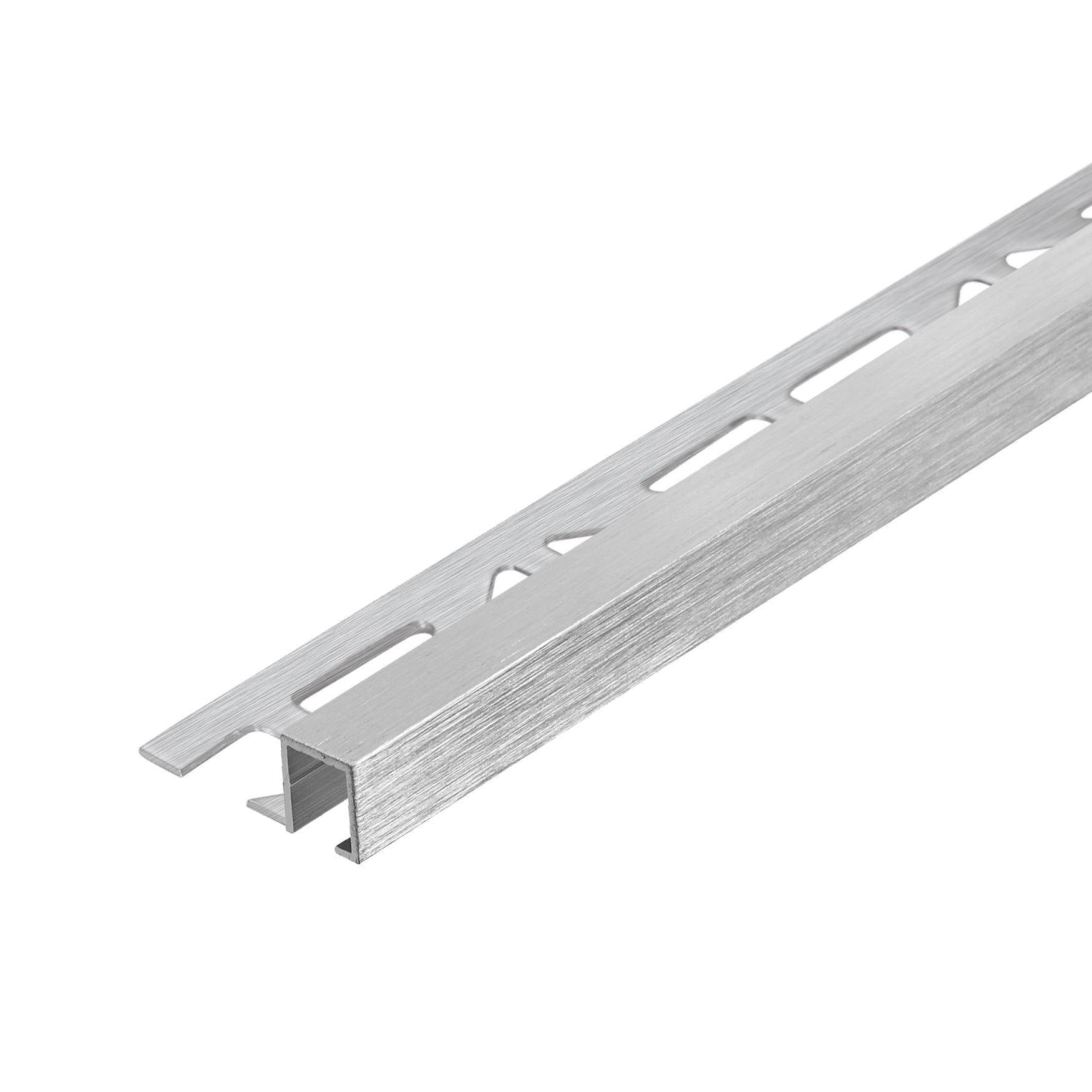 DURAL eindprofiel SQUARELINE aluminium hoogglans geanodiseerd geborsteld zilver 12,5mm 250cm