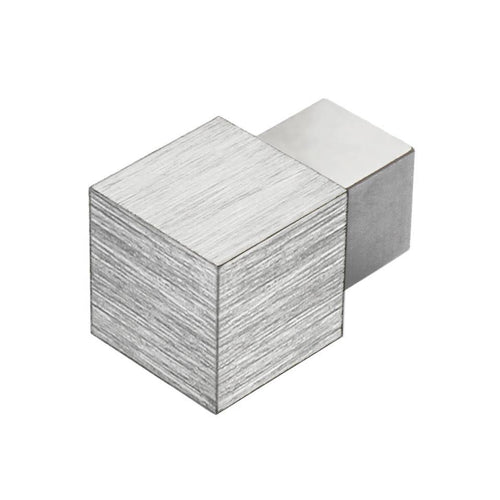 DURAL inside and outside corner SQUARELINE die-cast metal high gloss anodised brushed silver 11mm