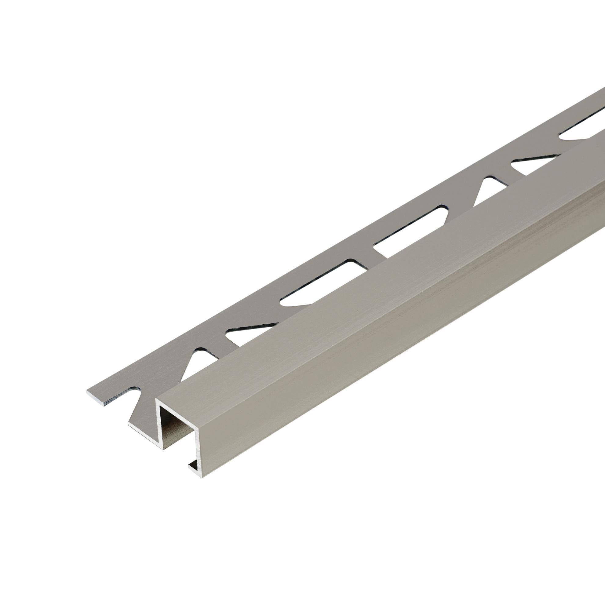 DURAL eindprofiel SQUARELINE aluminium hoogglans geanodiseerd titanium 7mm 250cm