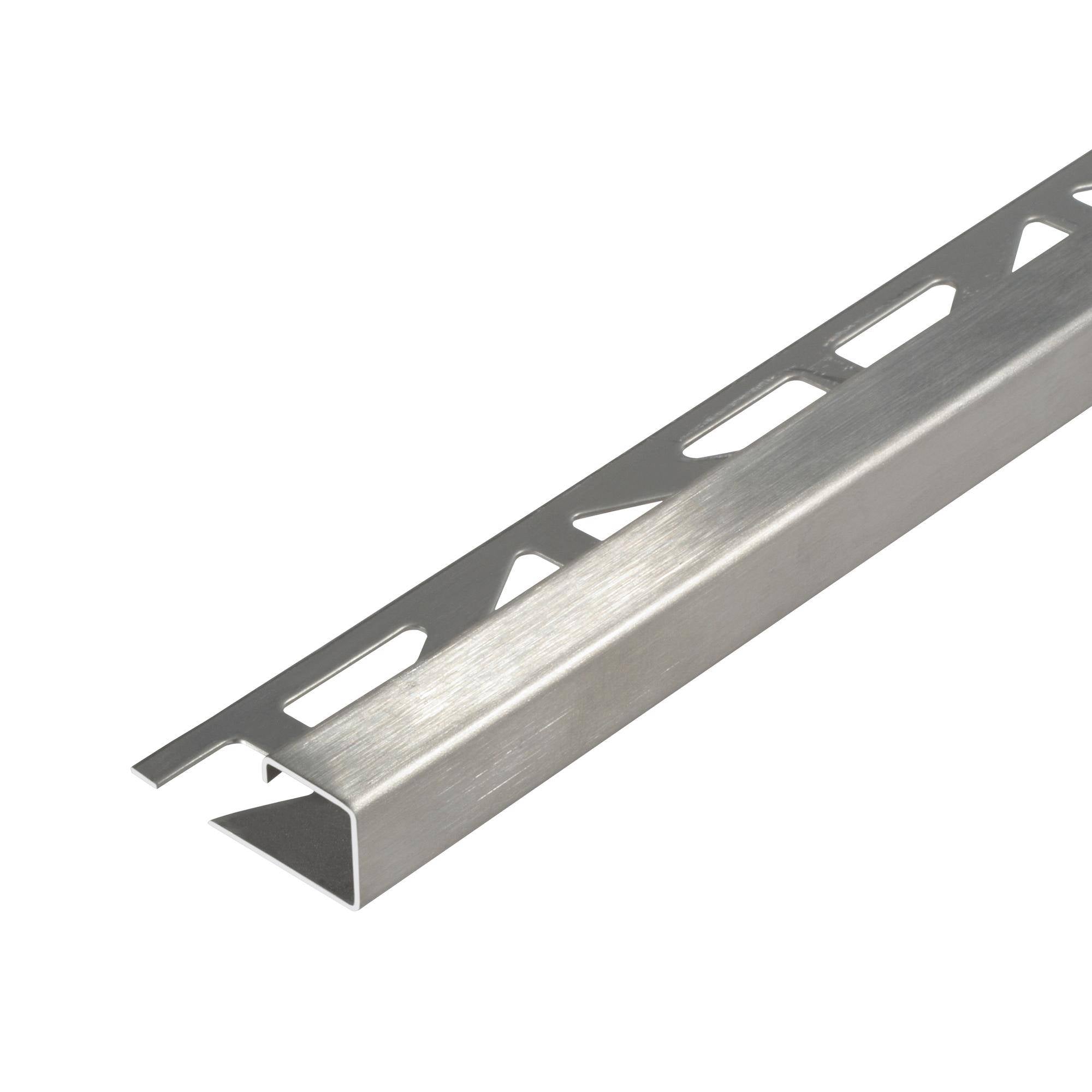 DURAL Abschlussprofil SQUARELINE Edelstahl (V2A/304) gebürstet mit Schutzfolie 9mm 300cm