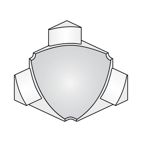 DURAL binnenhoek T-COVE gegoten metaal geanodiseerd titanium 16 mm