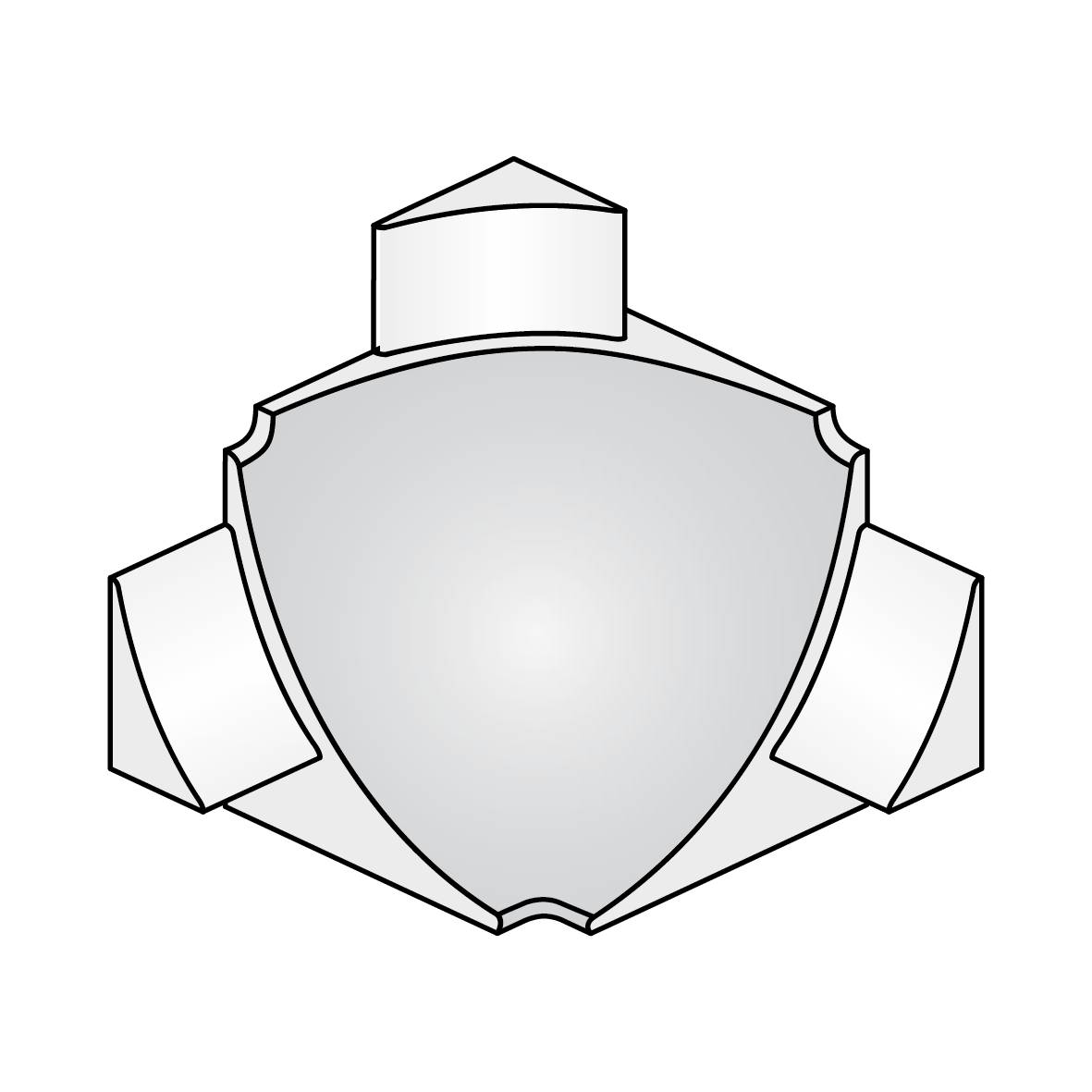 DURAL Innenecke T-COVE Metalldruckguss eloxiert titan 12mm