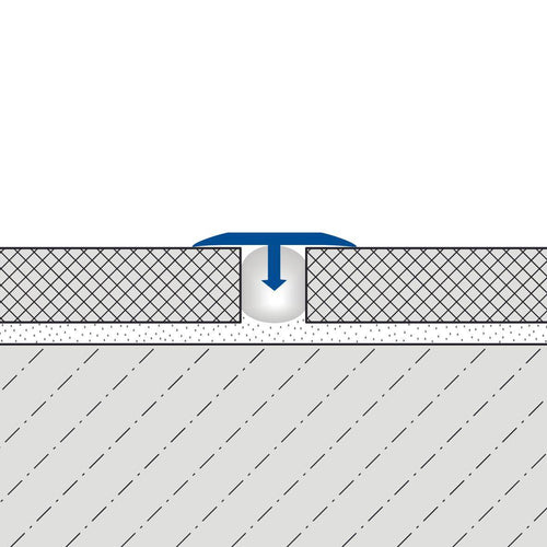 DURAL Abdeckprofil geeignet für Z-Flex Curver T-FLOOR Messing hochglänzend mit Schutzfolie 7mm 250cm