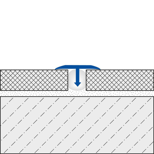 Abdeckprofil geeignet für Z-Flex Curver T-FLOOR Aluminium eloxiert titan 7mm 250cm