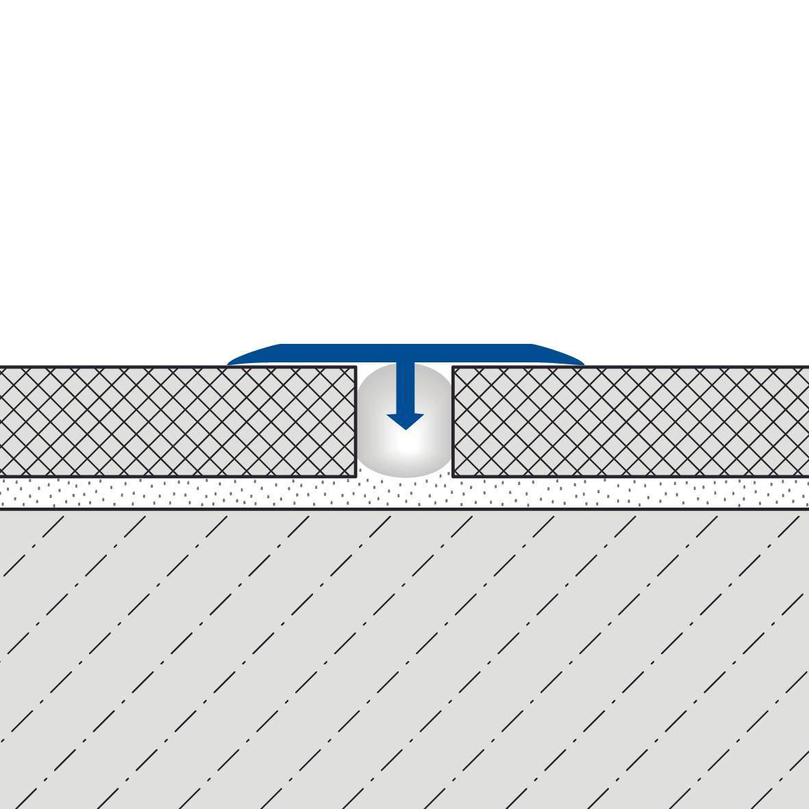 DURAL afdekprofiel passend voor Z-Flex Curver T-FLOOR messing hoogglans met beschermfolie 7mm 250cm