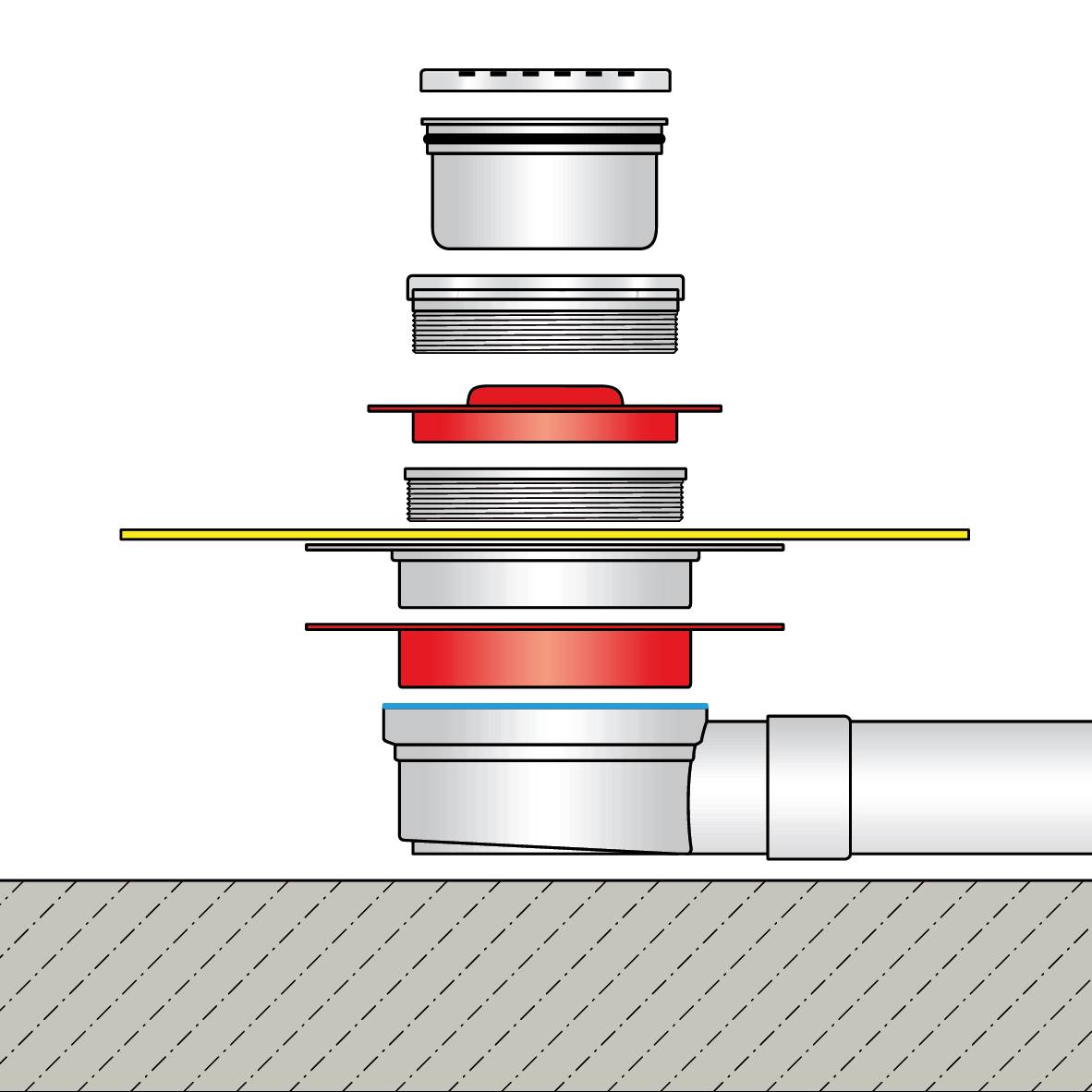 DURAL Bodenablauf Komplettset Komplettset mit Folie TI-DRAIN 11mm 10cm