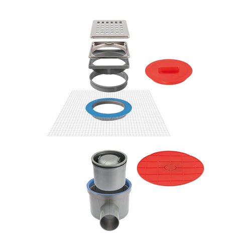 DURAL floor drain complete set complete set with net for construction chemicals TI-DRAIN 15mm 15cm