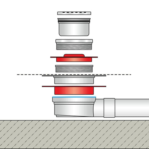 DURAL floor drain complete set complete set with net for construction chemicals TI-DRAIN 15mm 15cm