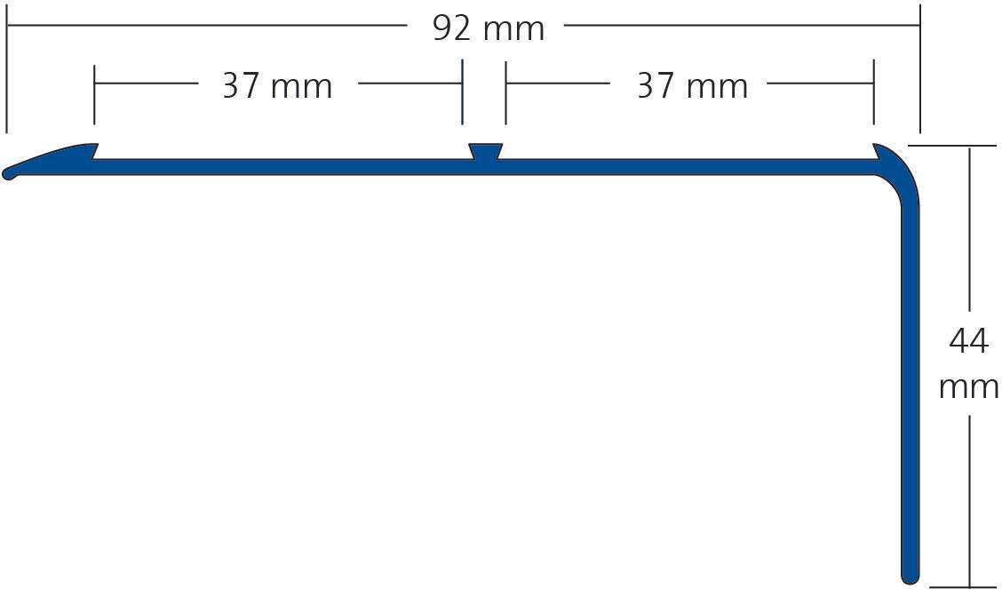 DURAL stair tread profile TREDSAFE aluminium anodised silver 8mm 250cm