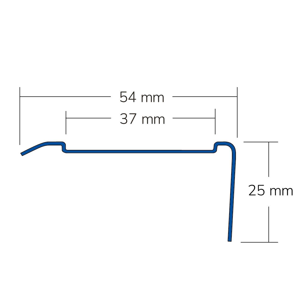 DURAL Treppenstufenprofil für 1 x Einlage 37 mm TREDSAFE 25mm 250cm