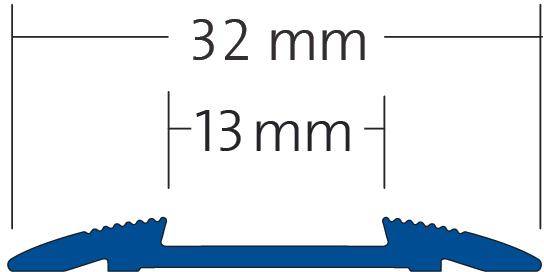 DURAL traptredeprofiel voor 1 x inzetstuk 13 mm TREDSAFE aluminium geanodiseerd zilver 3mm 250cm