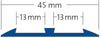 DURAL traptredeprofiel voor 2 x inzetstukken 13 mm TREDSAFE kunststof zilver geanodiseerd 4mm 250cm