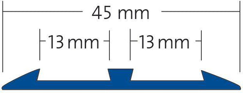 DURAL traptredeprofiel voor 2 x inzetstukken 13 mm TREDSAFE kunststof zilver geanodiseerd 4mm 250cm