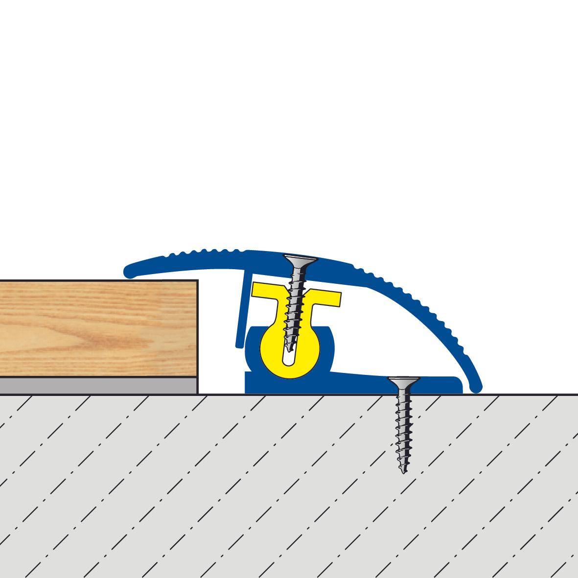 DURAL adjustment profile TRIFLOOR FINISH aluminium anodised silver 45490mm 100cm